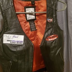 Harley davidson leather vest